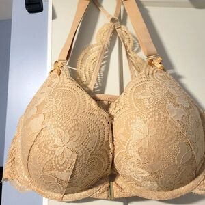 NWOT Cacique Nude shimmer Racer back bra